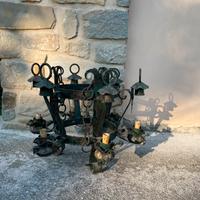 Lampadario antico in ferro battuto vintage 6 luci