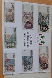 banconote lira incorniciato 
