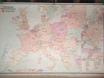 Cartina Europa, poster con ferrovie europee