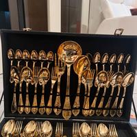 Servizio posate placcate oro 24 KT-Vintage-