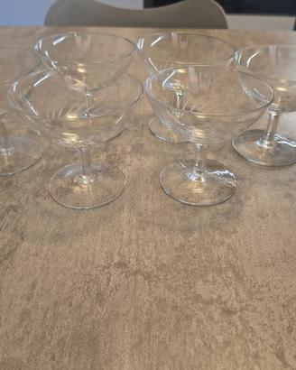 Set 6 coppe champagne/dessert vintage in vetro