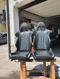 sedili sportivi omp in pelle nera, smart roadstet