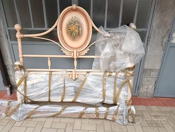 Letto in Ferro Battuto Avorio Stile Liberty