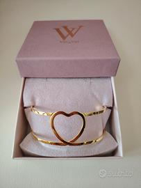 Bracciale Vis a Vis Paris cuore, acciaio color oro
