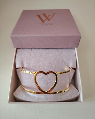 Bracciale Vis a Vis Paris cuore, acciaio color oro