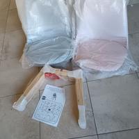 Set 2 Sedie Scandinave con imbottitura, Rosa e Gri