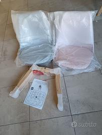 Set 2 Sedie Scandinave con imbottitura, Rosa e Gri