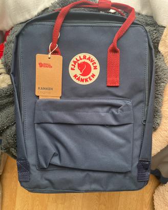 Zaino Fjallraven Kanken Blu Navy e rosso/bordeaux