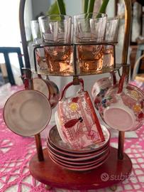 set anni '50 caffè e sakè in porcellana finissima
