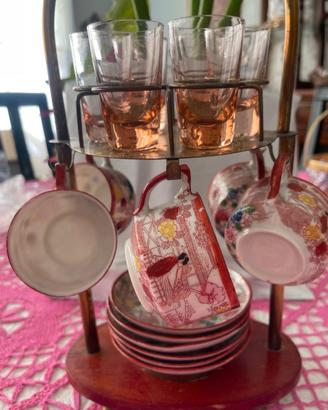 set anni '50 caffè e sakè in porcellana finissima