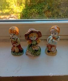 tris di ceramiche dipinte a mano 