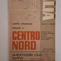 Mappa Stradale Vintage Italia Centro-Nord ACI