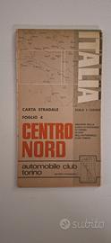 Mappa Stradale Vintage Italia Centro-Nord ACI