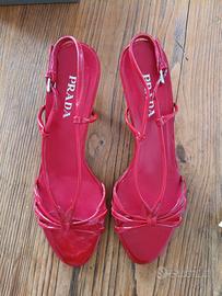 Sandali col tacco  Rosso Prada numero 39