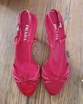 Sandali col tacco  Rosso Prada numero 39