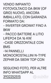 fotovoltaico completo da 8kw con 26 di accumulo