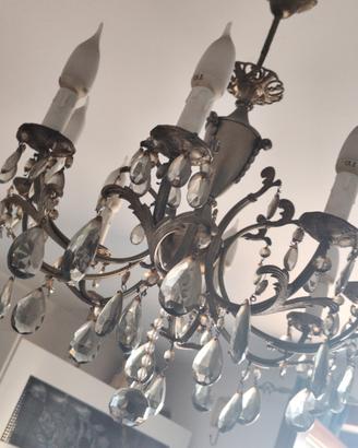 lampadario antico argento 