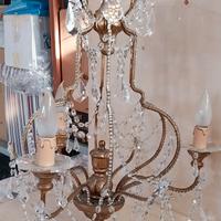 Lampadario cristallo foglia oro