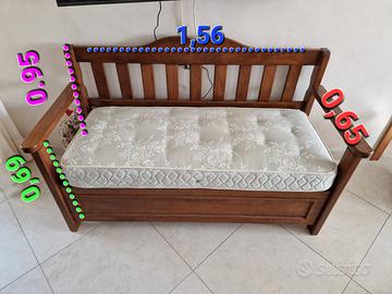 Panca/Baule in legno massello con materasso