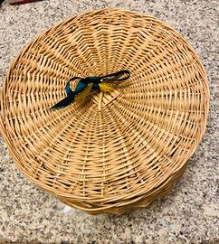 Cesto vimini con collezione bustine zucchero