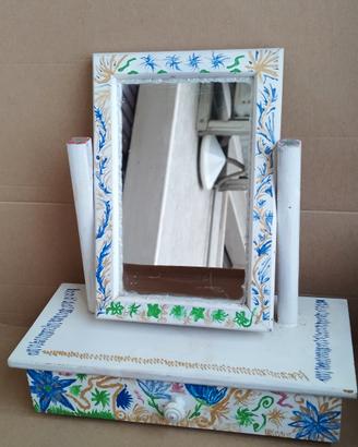 TOLETTA SPECCHIO VINTAGE MOBILE BAGNO STANZA LETTO