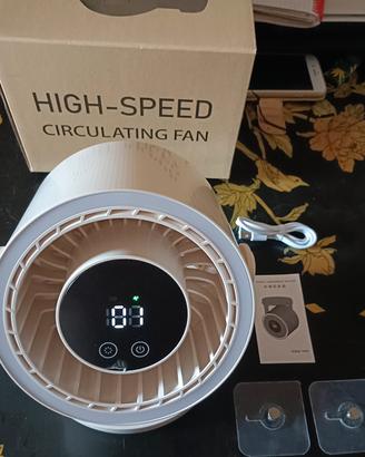 ventilatore ricarica con lampada integrata e scher