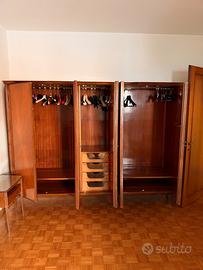 Set completo camera da letto in legno con armadio