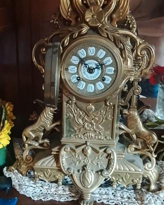 orologio da tavolo in bronzo dorato fine 800