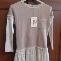 Vestito bambina color beige taglia 32 Y CLU'