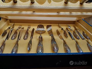 Servizio da dolce vintage argento 27 pezzi 