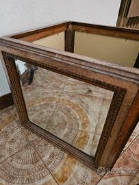 Portavaso legno e specchi 40x40