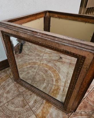 Portavaso legno e specchi 40x40