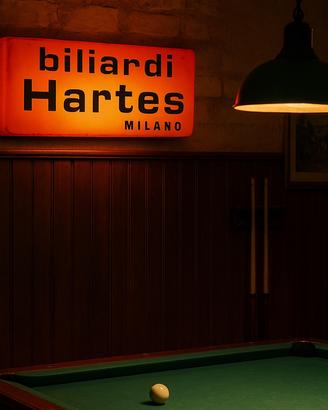 Insegna neon anni 60 biliardi Hartes Milano rara