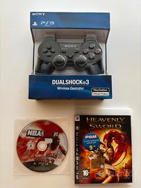 Controller Compatibile PS3 nero + 2 GIOCHI