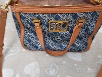 Borsa LIU-JO color denim in tessuto  monogramma
