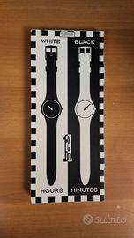 Swatch GB162 GW116 'White Hours - Black Minutes'