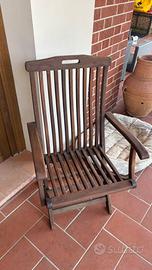 4 sedie di legno da giardino