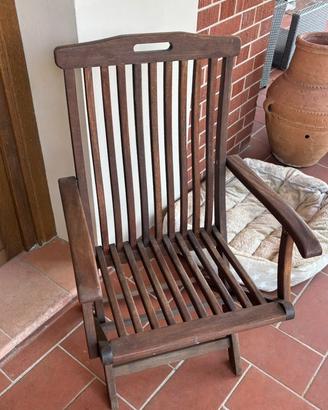 4 sedie di legno da giardino