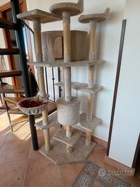 Albero tiragraffi per gatti 116 cm – beige