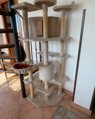 Albero tiragraffi per gatti 116 cm – beige