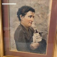 Quadro signora con gatto