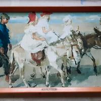 Lotto 3 stampe Sisley Homer Israels vintage '70