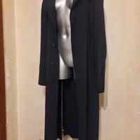 Vintage long trench coat wool laine blu y2k 80s 90