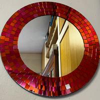 Specchio rotondo a mosaico Vintage
