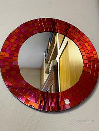 Specchio rotondo a mosaico Vintage