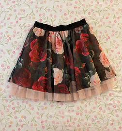 Gonna floreale in tulle