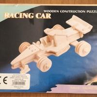 Puzzle legno costruzione 3d auto corsa nuovo