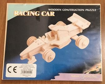 Puzzle legno costruzione 3d auto corsa nuovo