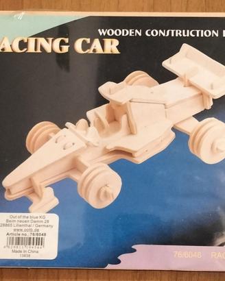 Puzzle legno costruzione 3d auto corsa nuovo