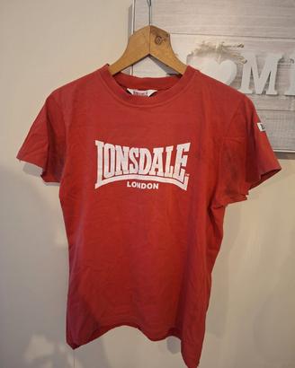 T-shirt Maglietta Lonsdale London Rossa Cotone 